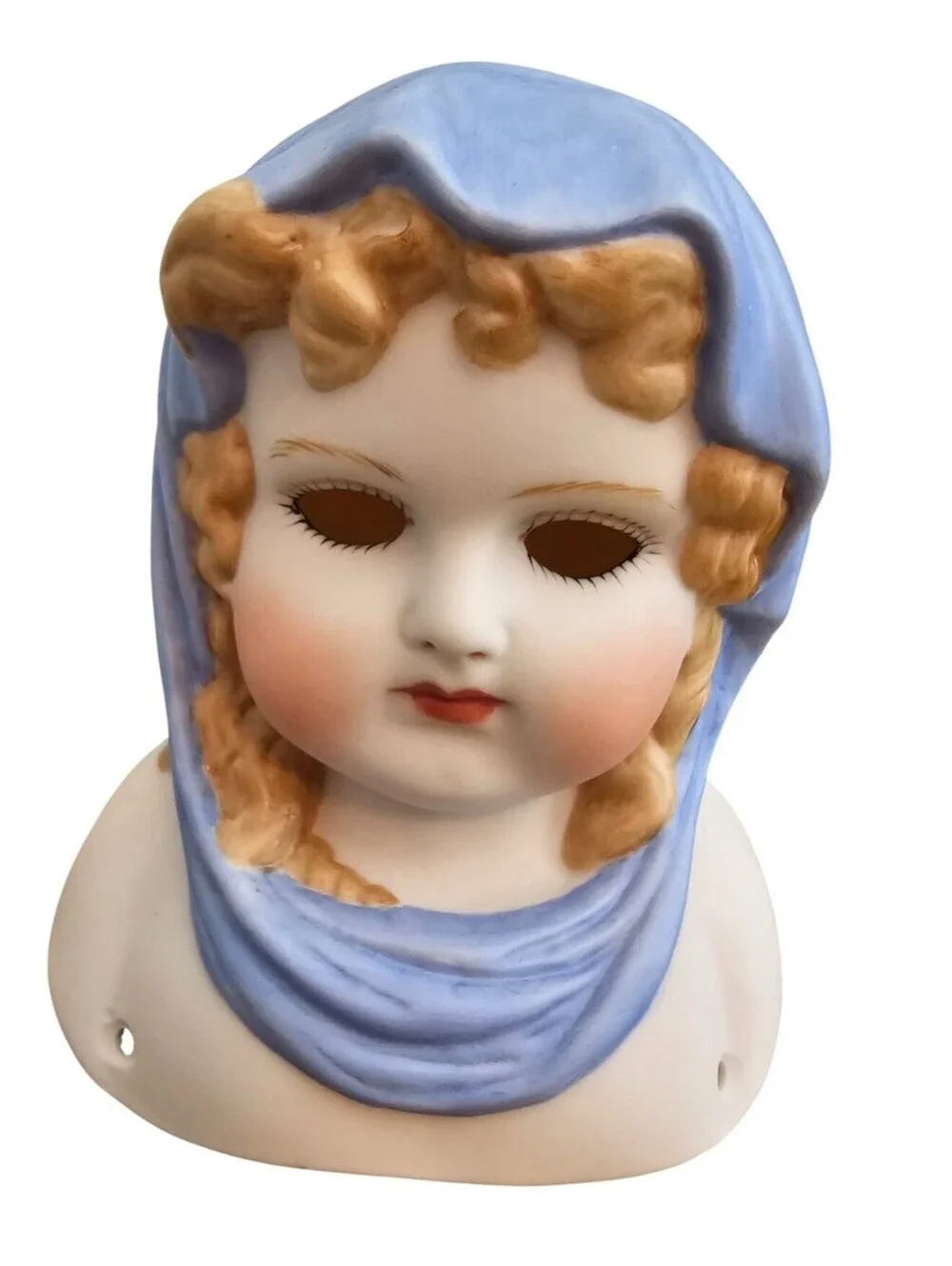 Vintage Hand Painted Bisque Doll Bust Head Emma antique Reproduction